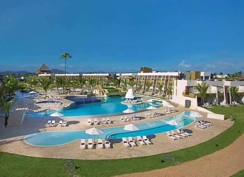 Pools with ocean view at Dreams Playa Esmeralda Miches