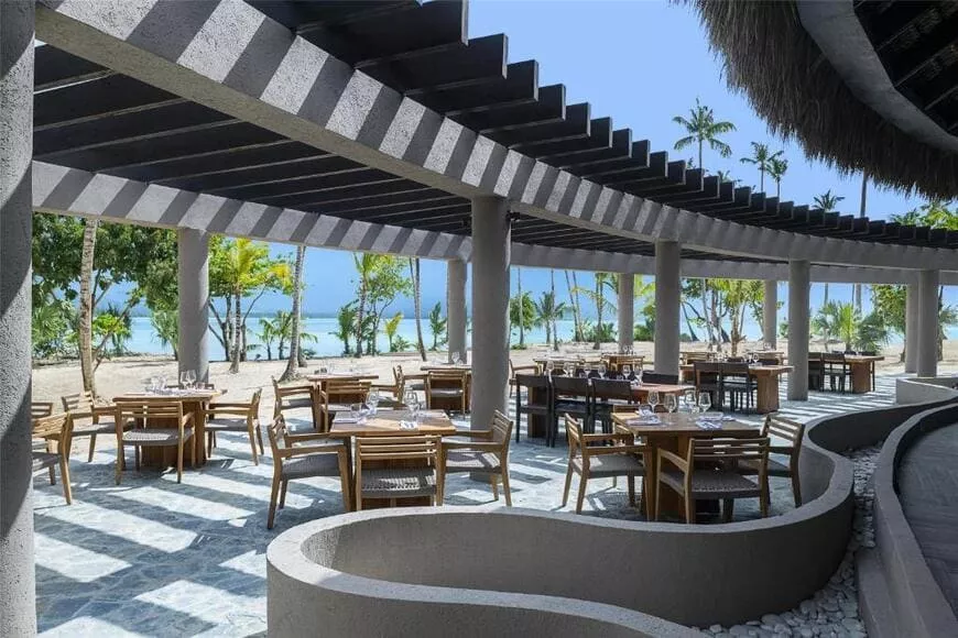 Stunning open-air lobby with direct beach and turquoise ocean view at Zemi Miches All-Inclusive Resort, Playa Esmeralda, Miches, Dominican Republic